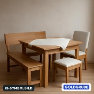 Inserat Bank 180x Tisch 110x90 mit einer Tischlage und 2 Sesseln echtholz aus Eiche