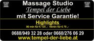 Inserat Massage Studio Tempel der Liebe