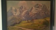 Inserat Öl Bild Berglandschaft signiert