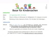 Inserat Basar Flohmarkt Kindersachen 20.9.2025