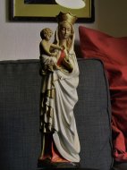 Inserat Gotische Madonna mit Kind, holzgeschnitz