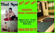 Inserat Neue Thai Spa Masseurin