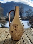 Inserat Vintage Glasflasche in Leder Jagd