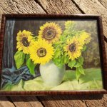 Inserat Vintage Bild Sonnenblumen 27x20