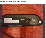 Inserat E bike Accu 48 Volt 13A 624Wh