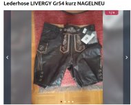 Inserat Lederhose Livergy Gr.54 neu Trachtenhose