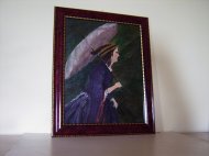 Inserat Aquarell-Gemälde, Portrait Dame mit Schirm
